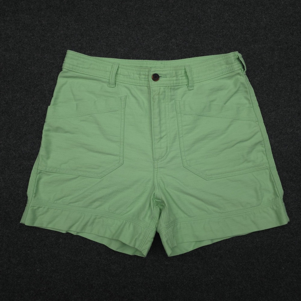 Patagonia Women's 8 Green Organic Cotton‎ Slub Woven Bud Shorts Pockets Outdoor